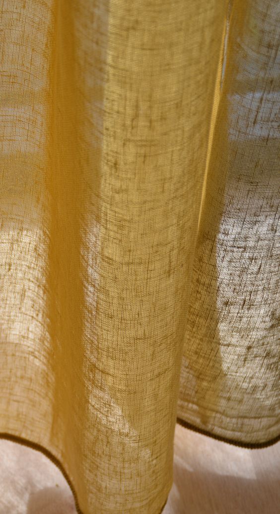Rèm vải linen, bố RCH-yellow thích hợp phong cách đơn giản